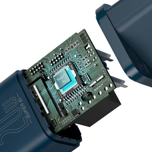 Baseus kelioninis įkroviklis set Super Si 1C PD greitasis įkroviklis 20 W (CCSUP-B03), mėlyna spalva