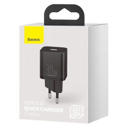 Baseus kelioninis įkroviklis Super Si 1C Quick įkroviklis PD 30 W (CCSUP-J01), juoda spalva