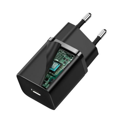 Baseus kelioninis įkroviklis Super Si 1C Quick įkroviklis PD 30 W (CCSUP-J01), juoda spalva