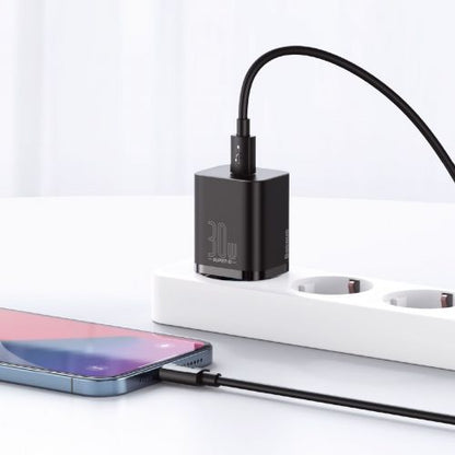 Baseus kelioninis įkroviklis Super Si 1C Quick įkroviklis PD 30 W (CCSUP-J01), juoda spalva