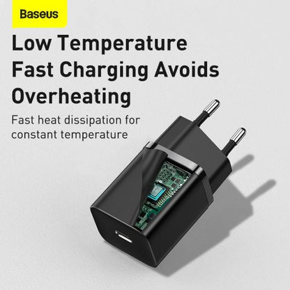 Baseus kelioninis įkroviklis Super Si 1C Quick įkroviklis PD 30 W (CCSUP-J01), juoda spalva
