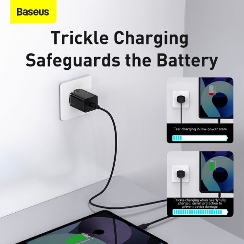 Baseus kelioninis įkroviklis Super Si 1C Quick įkroviklis PD 30 W (CCSUP-J01), juoda spalva