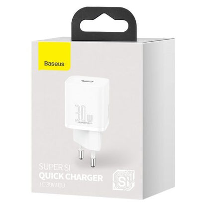 Baseus kelioninis įkroviklis Super Si 1C Quick įkroviklis PD 30 W (CCSUP-J02), balta spalva