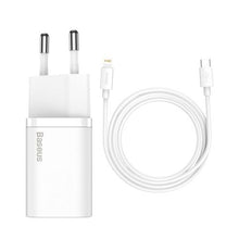 Baseus kelioninis įkroviklis Super Si 1C Quick įkroviklis PD 30 W (CCSUP-J02), balta spalva