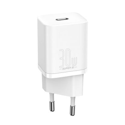Baseus kelioninis įkroviklis Super Si 1C Quick įkroviklis PD 30 W (CCSUP-J02), balta spalva