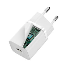 Baseus kelioninis įkroviklis Super Si 1C Quick įkroviklis PD 30 W (CCSUP-J02), balta spalva