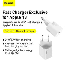 Baseus kelioninis įkroviklis Super Si 1C Quick įkroviklis PD 30 W (CCSUP-J02), balta spalva