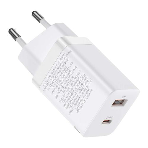 Baseus kelioninis įkroviklis Super Si Pro mini greitasis įkroviklis, C+U, PD 3.0, QC 3.0 30 W (CCSUPP-E02), balta spalva