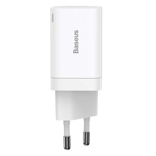 Baseus kelioninis įkroviklis Super Si Pro mini greitasis įkroviklis, C+U, PD 3.0, QC 3.0 30 W (CCSUPP-E02), balta spalva