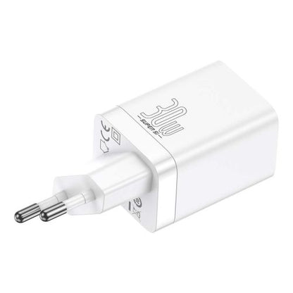 Baseus kelioninis įkroviklis Super Si Pro mini greitasis įkroviklis, C+U, PD 3.0, QC 3.0 30 W (CCSUPP-E02), balta spalva
