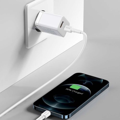 Baseus kelioninis įkroviklis Super Si Pro mini greitasis įkroviklis, C+U, PD 3.0, QC 3.0 30 W (CCSUPP-E02), balta spalva