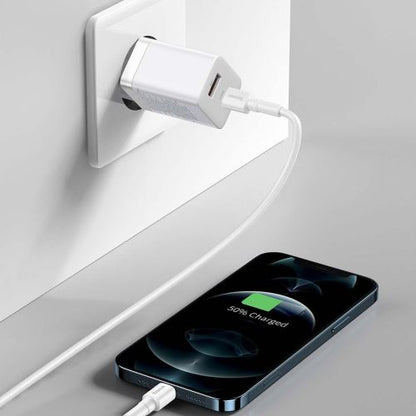 Baseus kelioninis įkroviklis Super Si Pro mini greitasis įkroviklis, C+U, PD 3.0, QC 3.0 30 W (CCSUPP-E02), balta spalva