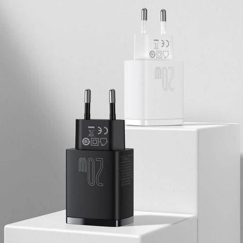 Baseus kelioninis įkroviklis Compact Quick įkroviklis U+C 20 W (CCXJ-B01), juoda spalva