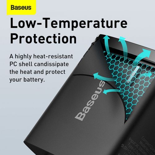 Baseus kelioninis įkroviklis Compact Quick įkroviklis U+C 20 W (CCXJ-B01), juoda spalva