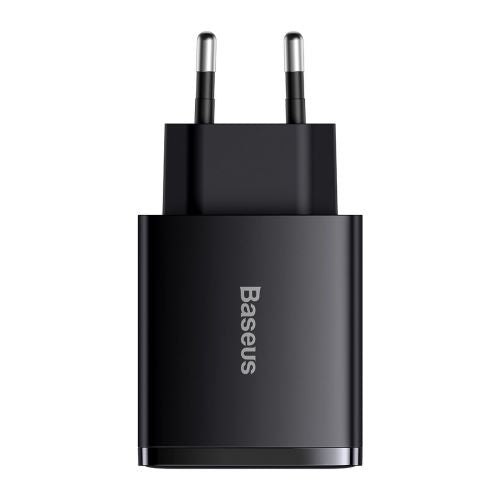 Baseus kelioninis įkroviklis Compact Quick įkroviklis U+U+C PD3.0, QC 3.0 30 W (CCXJ-E01), juoda spalva