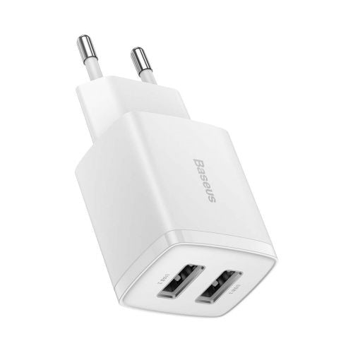 Baseus kelioninis įkroviklis Compact sieninis įkroviklis U+U, 10.5 W (CCXJ010202), balta spalva