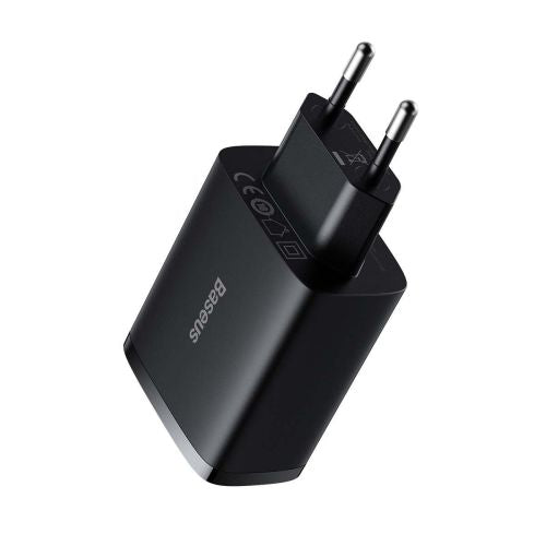 Baseus kelioninis įkroviklis Compact sieninis įkroviklis U+U+U, 17 W (CCXJ020101), juoda spalva