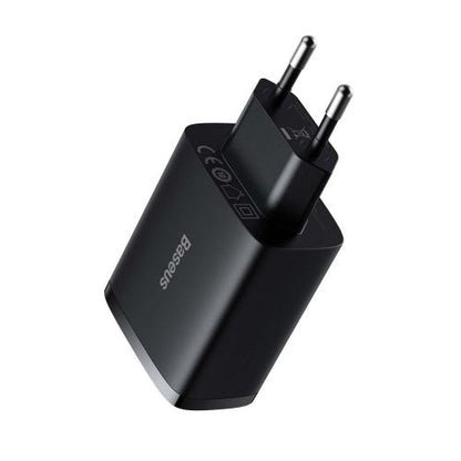 Baseus kelioninis įkroviklis Compact sieninis įkroviklis U+U+U, 17 W (CCXJ020101), juoda spalva