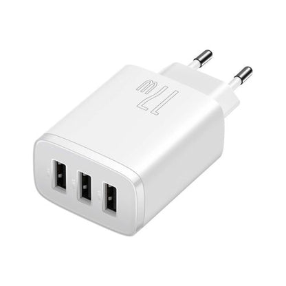 Baseus kelioninis įkroviklis Compact sieninis įkroviklis U+U+U, 17 W (CCXJ020102), balta spalva
