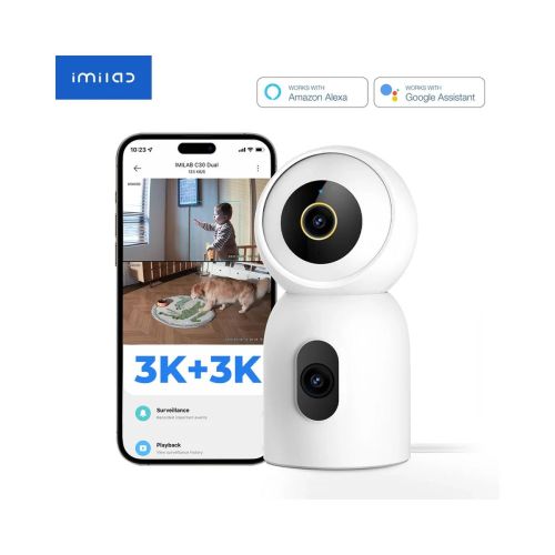 Xiaomi IMILAB C30 Dual Home Security kamera, Night Vision, 360, 3K+3K CMSXJ111A, balta spalva