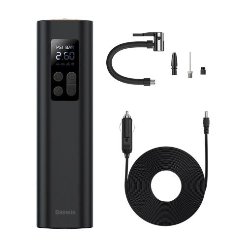 Baseus Car įrankis Super Mini Inflator Tyre Pump 15sec Fast Inflation, 4 Tires in 25 Minutes, (CRCQ000001), juoda spalva