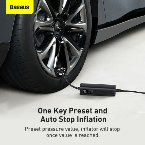 Baseus Car įrankis Super Mini Inflator Tyre Pump 15sec Fast Inflation, 4 Tires in 25 Minutes, (CRCQ000001), juoda spalva
