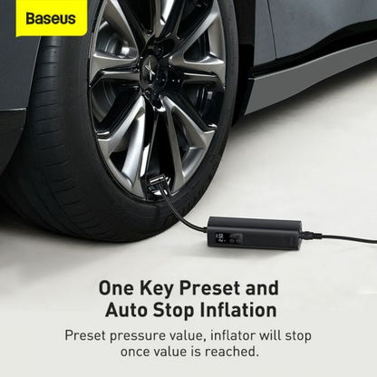 Baseus Car įrankis Super Mini Inflator Tyre Pump 15sec Fast Inflation, 4 Tires in 25 Minutes, (CRCQ000001), juoda spalva