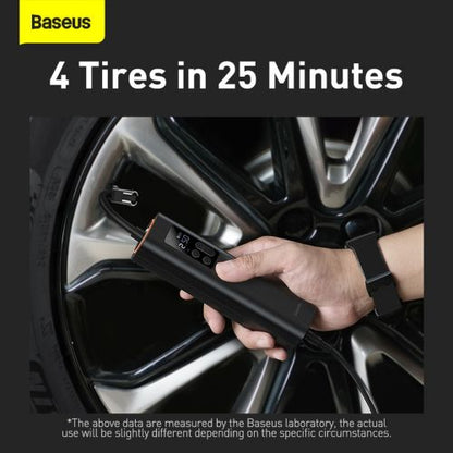Baseus Car įrankis Super Mini Inflator Tyre Pump 15sec Fast Inflation, 4 Tires in 25 Minutes, (CRCQ000001), juoda spalva