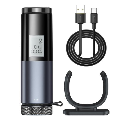 Baseus Car įrankis Alcohol Breathalyser Breathless Series, PD 5V (su USB - Type-C 1m laidas), (CRCX-01), juoda spalva