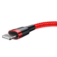Baseus Lightning Cafule laidas 2.4A 1m + (CALKLF-B09), raudona spalva