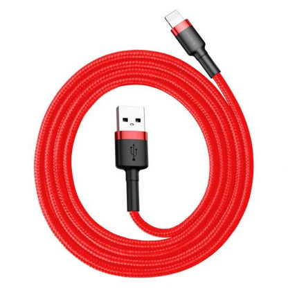 Baseus Lightning Cafule laidas 2.4A 1m + (CALKLF-B09), raudona spalva