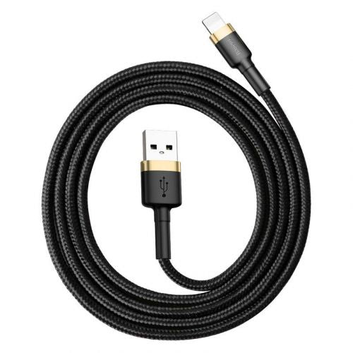 Baseus Lightning Cafule laidas 2.4A 1m + (CALKLF-BV1), juoda / auksinė spalva