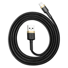 Baseus Lightning Cafule laidas 2.4A 1m + (CALKLF-BV1), juoda / auksinė spalva