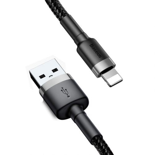Baseus Lightning Cafule laidas 1.5A 2m + (CALKLF-CG1), juoda / pilka spalva