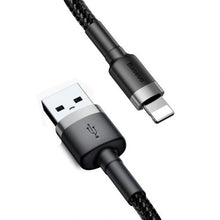 Baseus Lightning Cafule laidas 1.5A 2m + (CALKLF-CG1), juoda / pilka spalva