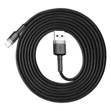 Baseus Lightning Cafule laidas 1.5A 2m + (CALKLF-CG1), juoda / pilka spalva