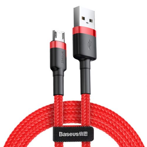 Baseus Micro USB Cafule laidas 2.4A 1m + (CAMKLF-B09), raudona spalva