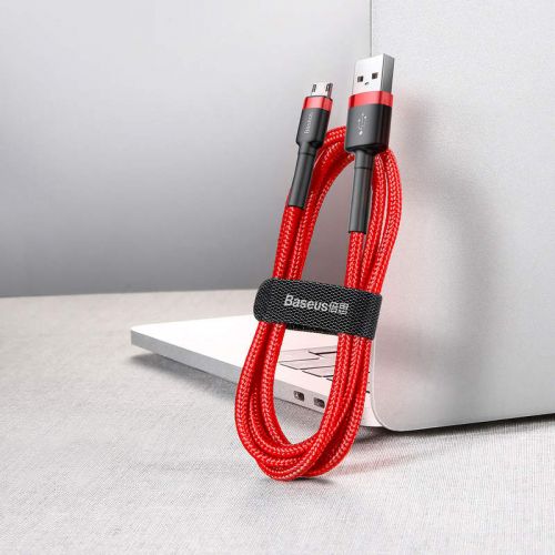 Baseus Micro USB Cafule laidas 2.4A 1m + (CAMKLF-B09), raudona spalva