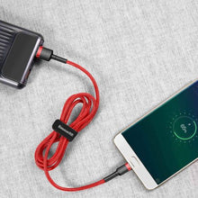 Baseus Micro USB Cafule laidas 2.4A 1m + (CAMKLF-B09), raudona spalva