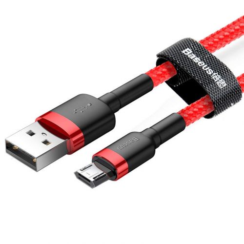 Baseus Micro USB Cafule laidas 2.4A 1m + (CAMKLF-B09), raudona spalva