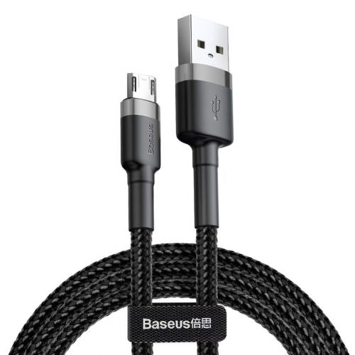 Baseus Micro USB Cafule laidas 2.4A 1m + (CAMKLF-BG1), juoda / pilka spalva