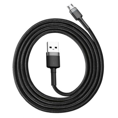 Baseus Micro USB Cafule laidas 2.4A 1m + (CAMKLF-BG1), juoda / pilka spalva