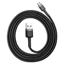 Baseus Micro USB Cafule laidas 2.4A 1m + (CAMKLF-BG1), juoda / pilka spalva
