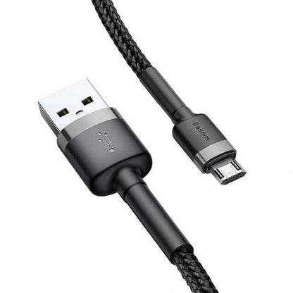 Baseus Micro USB Cafule laidas 2.4A 1m + (CAMKLF-BG1), juoda / pilka spalva