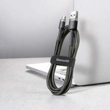 Baseus Micro USB Cafule laidas 2.4A 1m + (CAMKLF-BG1), juoda / pilka spalva