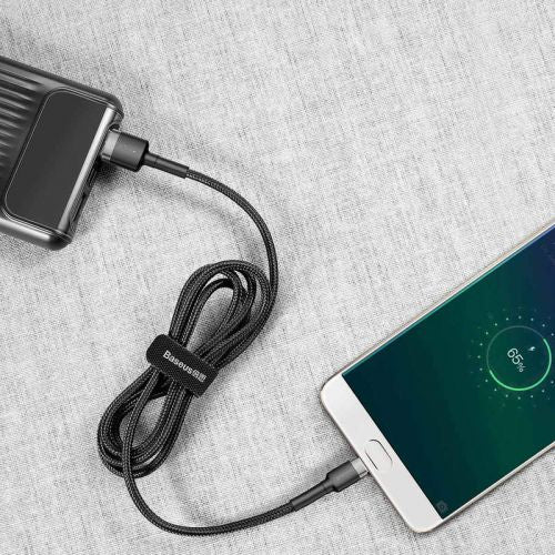 Baseus Micro USB Cafule laidas 2.4A 1m + (CAMKLF-BG1), juoda / pilka spalva