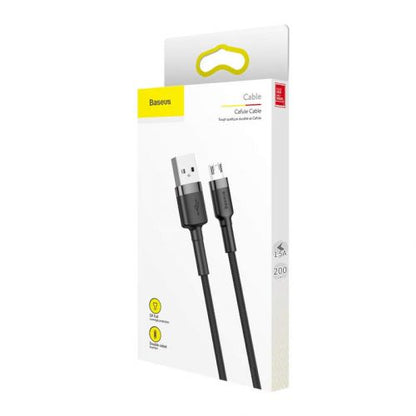 Baseus Micro USB Cafule laidas 1.5A 2m + (CAMKLF-CG1), juoda / pilka spalva