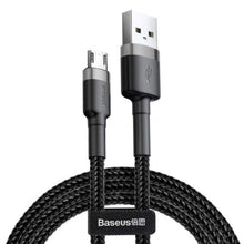 Baseus Micro USB Cafule laidas 1.5A 2m + (CAMKLF-CG1), juoda / pilka spalva