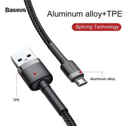Baseus Micro USB Cafule laidas 1.5A 2m + (CAMKLF-CG1), juoda / pilka spalva