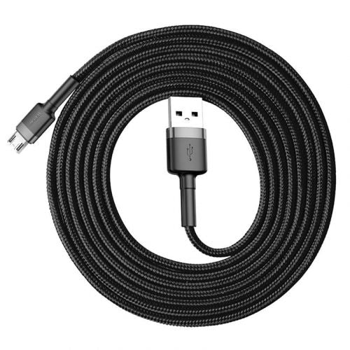 Baseus Micro USB Cafule laidas 1.5A 2m + (CAMKLF-CG1), juoda / pilka spalva